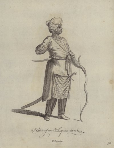 Habit of an Ethiopian in 1581 by English School